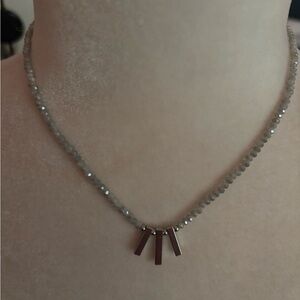 NWT Marlyn Schiff Crishell Bar Charm Necklace Gold Casual Natural Feminine